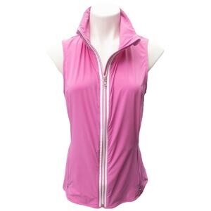 Ralph Lauren Polo Golf Women's Medium Vest Jacket Zip Up Pink White